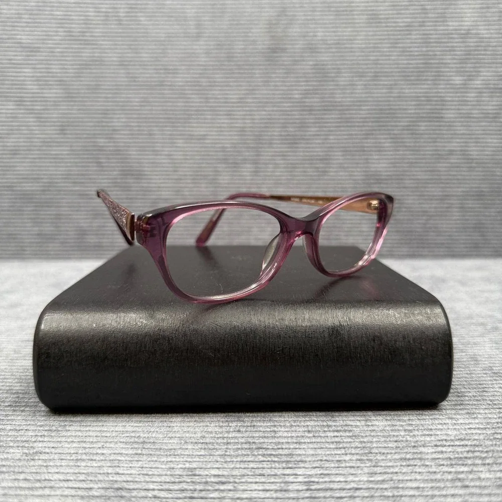 Revlon RV5042 Plum Purple Cat Eye Y2k Eyeglasses Frames Rose Gold Textured 52mm